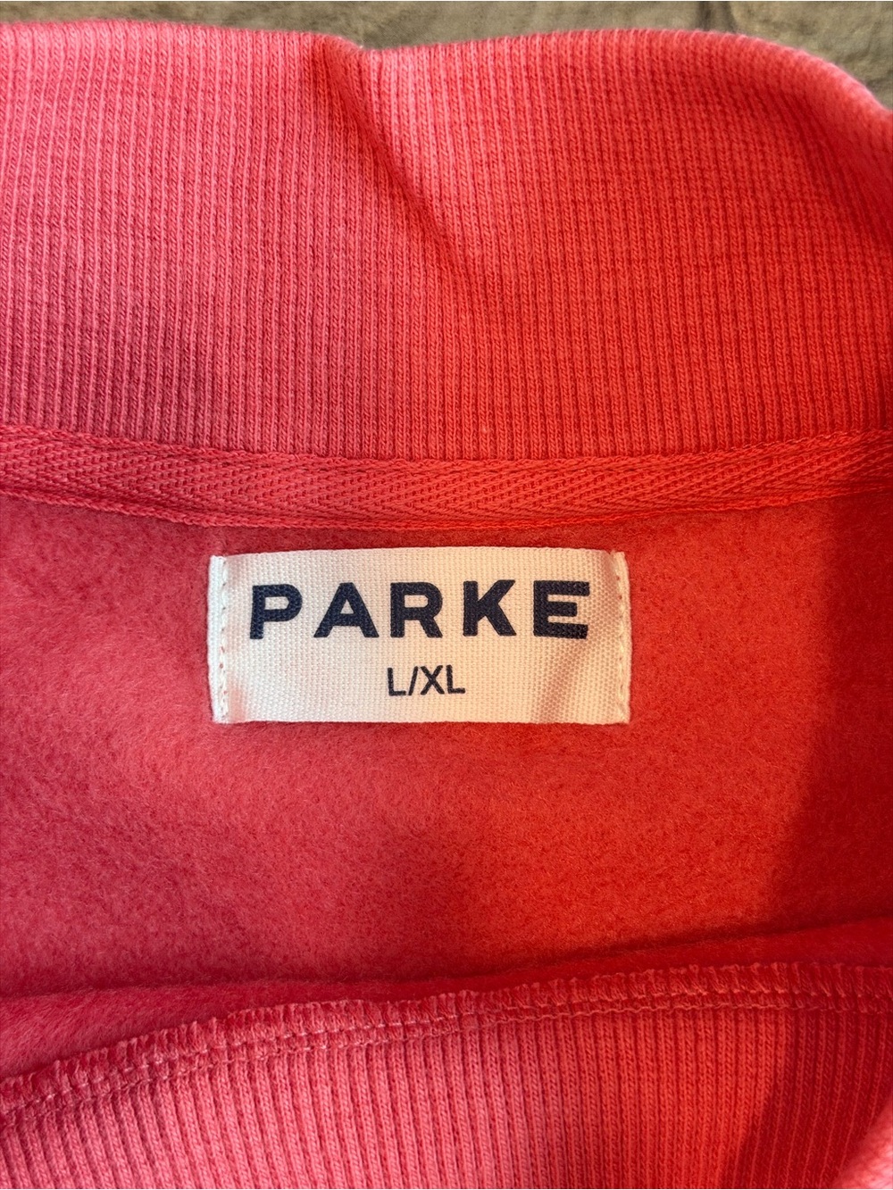 PARKE Coral Pink Crewneck Sweatshirt - Picture 2 of 5